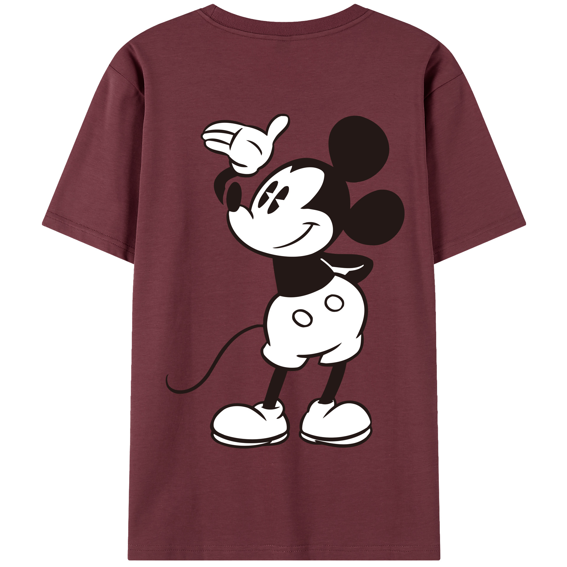 （画像用） ミッキーマウス Mickey Mouse 綿100％半袖Tシャツ（背面プリント）